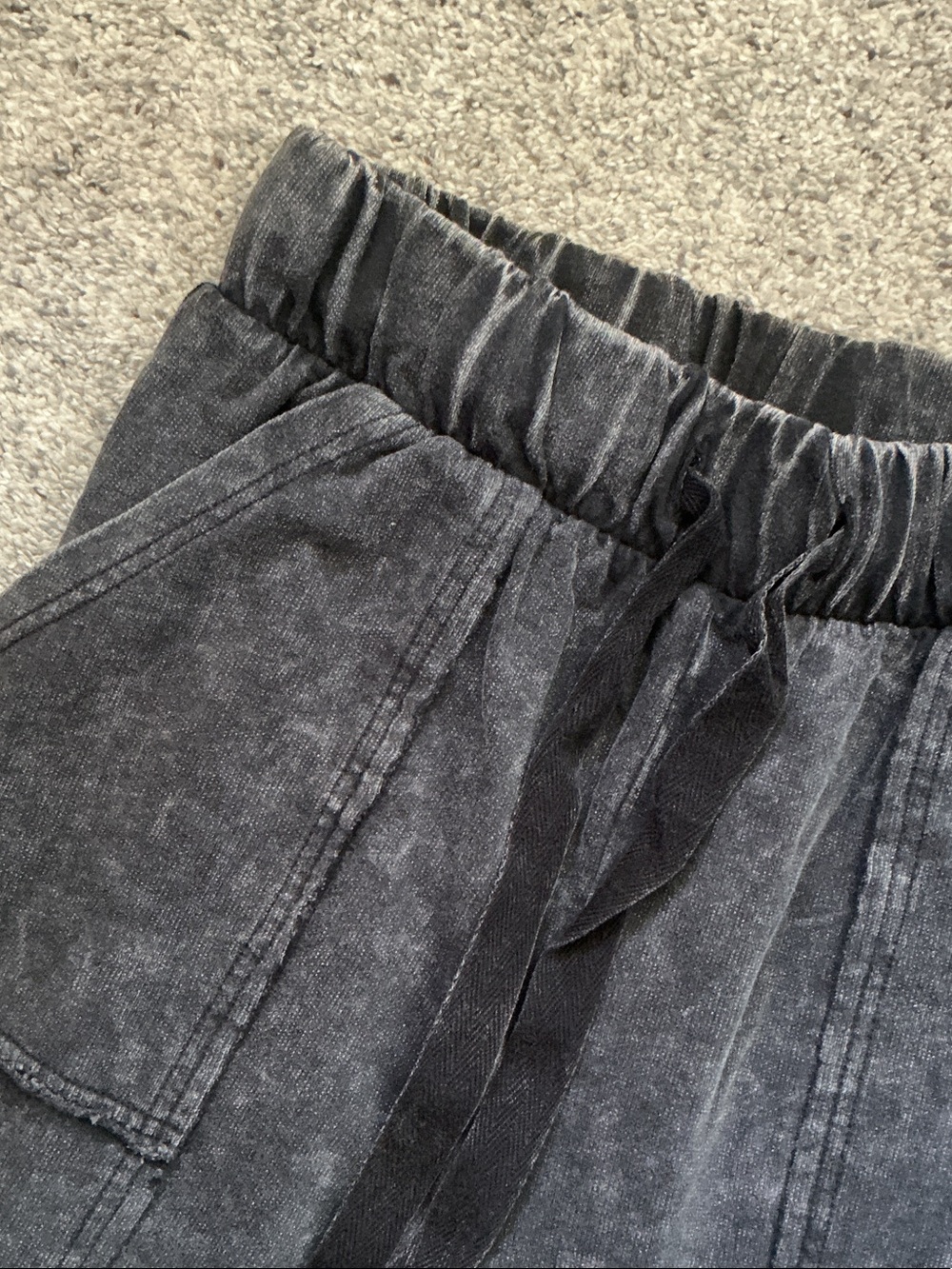 New Zenana Outfitters Kick Flare Wide Leg Pants ~ Washed Charcoal Black - Picture 9 of 10